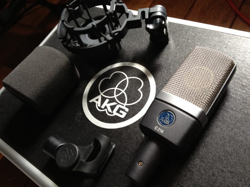 AKG C214 condenser microphone for home recording studio